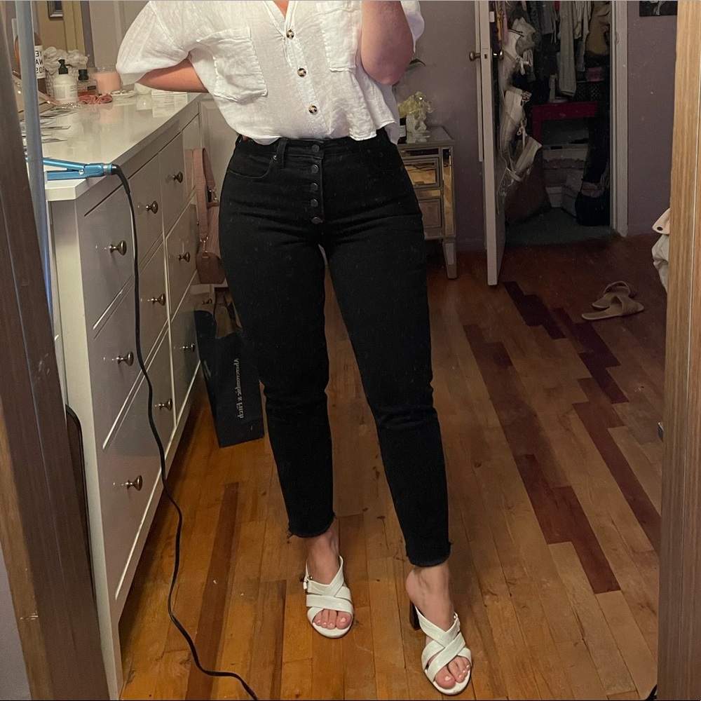 Abercrombie Curve Love The Skinny High Rise Black Jeans
